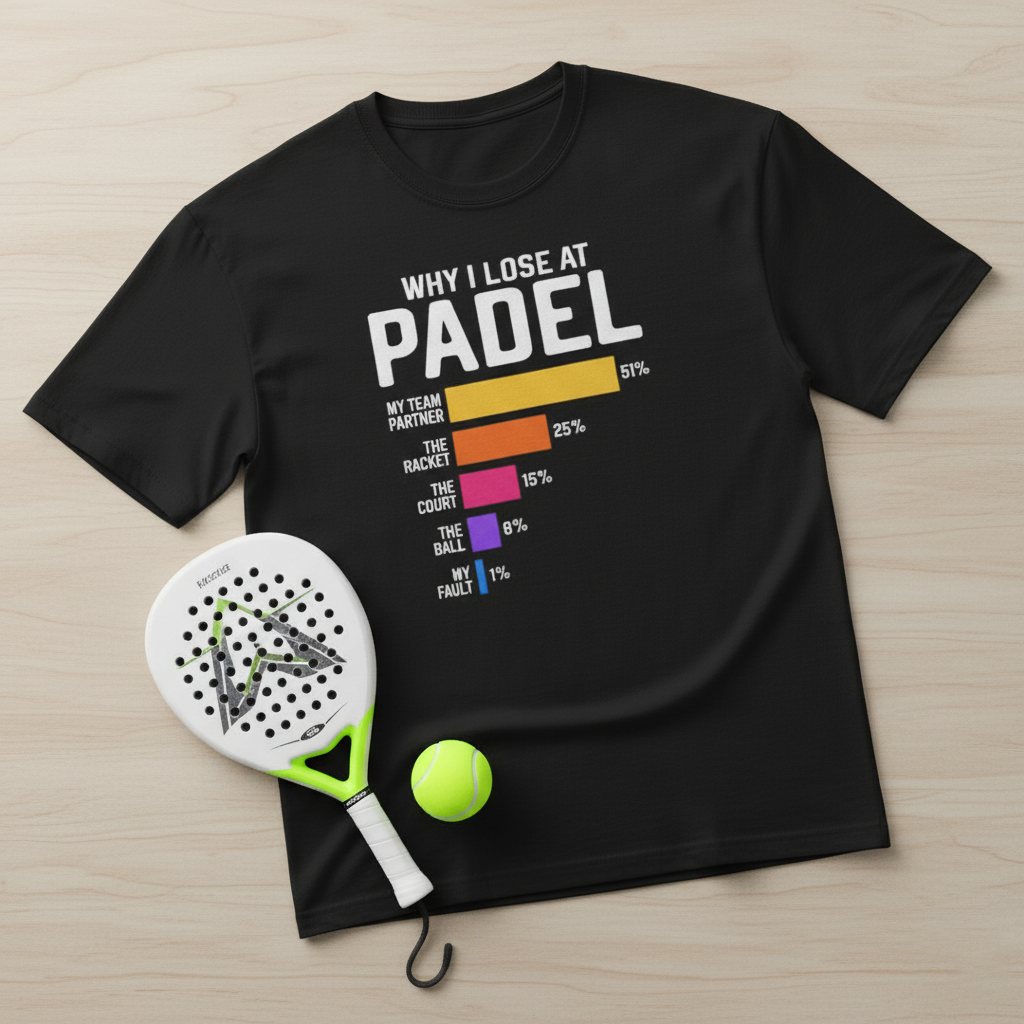 "Why I Lose at Padel" Funny T-Shirt