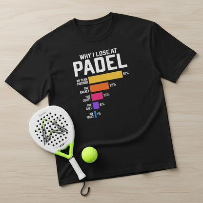 "Why I Lose at Padel" Funny T-Shirt