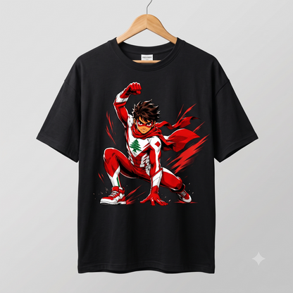 Sindiane Hero Tee - Cedar Guardian Graphic Oversized T-Shirt