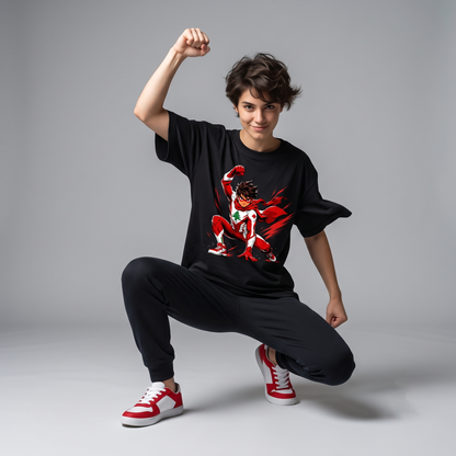Sindiane Hero Tee - Cedar Guardian Graphic Oversized T-Shirt