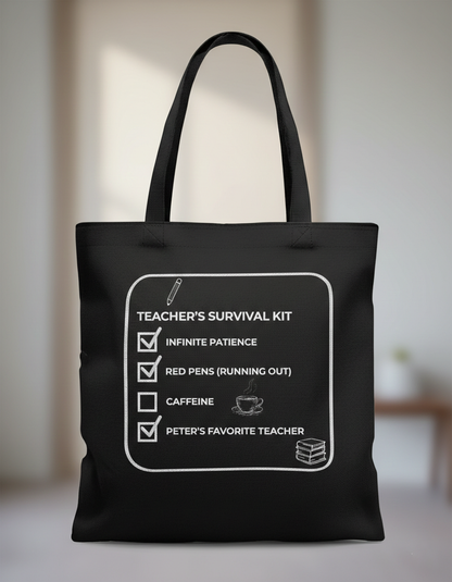 Personalized Teacher’s Checklist Canvas Tote