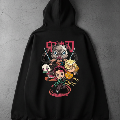 Demon Slayer Chibi Squad Black Hoodie