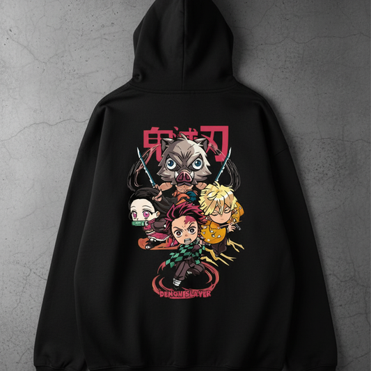 Demon Slayer Chibi Squad Black Hoodie