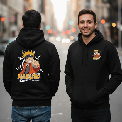 Naruto Uzumaki "Believe It" Double-Sided Black Hoodie