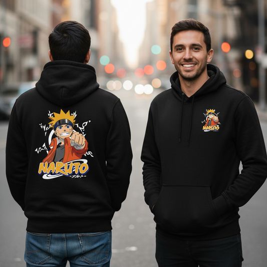 Naruto Uzumaki "Believe It" Double-Sided Black Hoodie