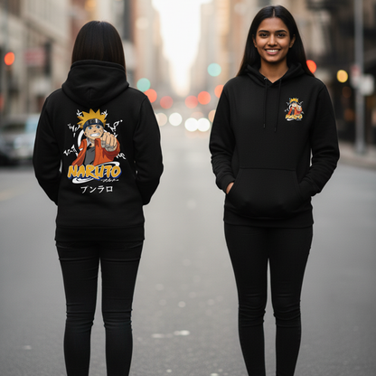 Naruto Uzumaki "Believe It" Double-Sided Black Hoodie